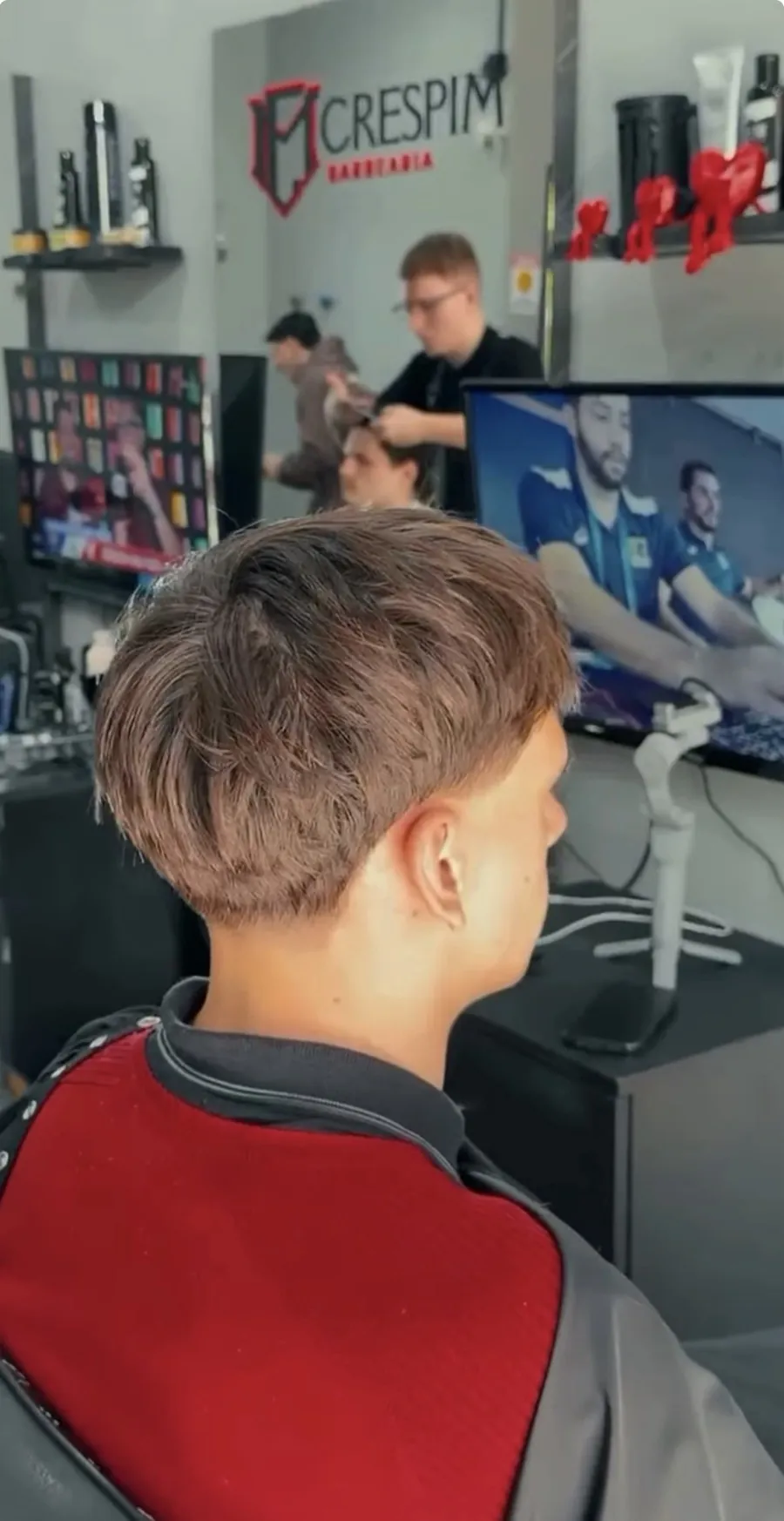Corte masculino realizado na Crespim Barbearia